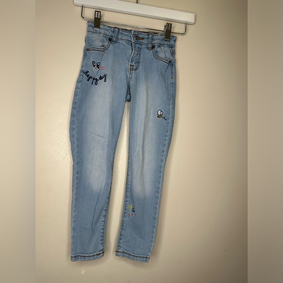 Bundle of 2 Girls Gymboree Hapy Day Embroidered denim and Justice joggers Size 6 - Picture 3 of 16